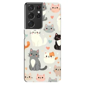 Чохол з малюнком кіт на Samsung Galaxy S21 ultra (Колаж котів)