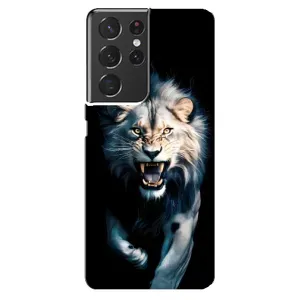 Чохол з картинкою 'Хижаки' для Samsung Galaxy S21 ultra (Лев у темряві)