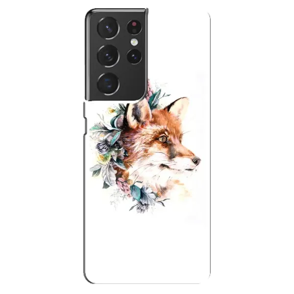 Чохол з принтом «Лиса в квітах» для Samsung Galaxy S21 ultra