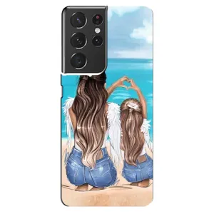 Чохол з друком для Samsung Galaxy S21 ultra - (Мама з дитинкою) (AlphaPrint) (Мама з донькою)