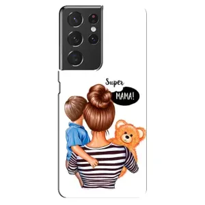 Чохол з друком для Samsung Galaxy S21 ultra - (Мама з дитинкою) (AlphaPrint) (Мама з синочком)