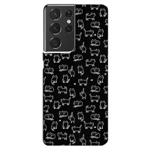Чохол з принтом для Samsung Galaxy S21 ultra (AlphaPrint) Модні коти (Маленькі котики)