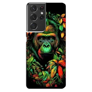 Чехол с Обезьянами Samsung Galaxy S21 ultra - (AlphaPrint) (Обезьяна в тропиках)
