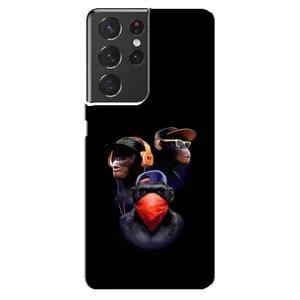 Чехол с Обезьянами Samsung Galaxy S21 ultra - (AlphaPrint) (Три обезьяны)