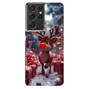 Яскравий чохол для Samsung Galaxy S21 ultra з Зимові Оленята (Олень серед подарунків)