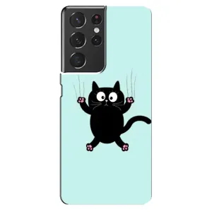 Чохол з принтом для Samsung Galaxy S21 ultra (AlphaPrint) Модні коти (Падаючий кіт)