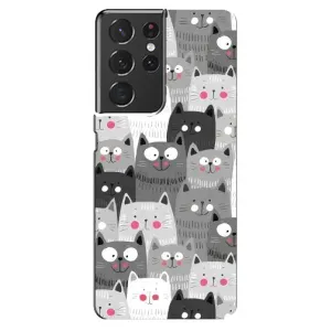 Чохли з Котиками для Samsung Galaxy S21 ultra (VPrint) (Мальовані котики)