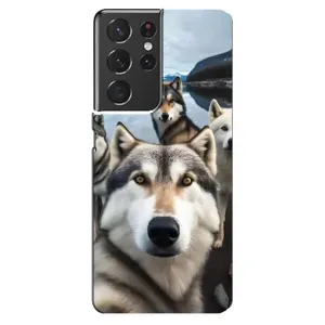 Чохол з Хаскі Samsung Galaxy S21 ultra - (AlphaPrint) (Селфі Хаскі)