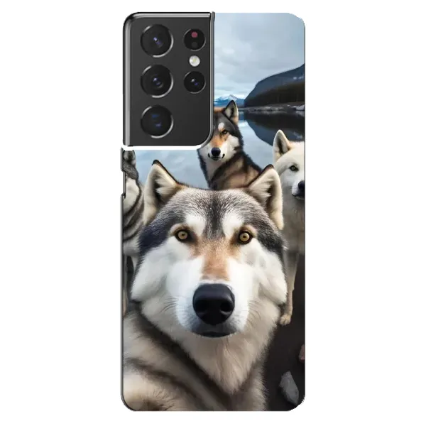 Чохол з принтом «Селфі Хаскі» для Samsung Galaxy S21 ultra