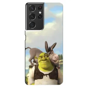 Чехол с мультфильмом Шрек на Samsung Galaxy S21 ultra (Шрек и Осел)