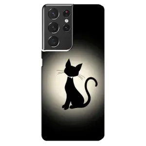 Чохол з принтом для Samsung Galaxy S21 ultra (AlphaPrint) Модні коти (Силует котика)