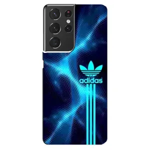 Чохли Адидас для Samsung Galaxy S21 ultra (AlphaPrint) (Синій Адідас)