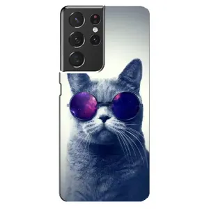 Чохол з принтом для Samsung Galaxy S21 ultra (AlphaPrint) Модні коти (Стильний кіт)