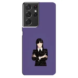 Чехлы Венсдей на Samsung Galaxy S21 ultra Уэнсдей (AlphaPrint) (Уэнздей в черном)