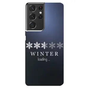 Зимние Чехлы для Самсунг S21 Ультра - прозрачный фон (Winter loading)