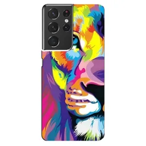 Чохол з картинкою ЛЕВ для Samsung Galaxy S21 ultra (VPrint) (Яскравий Лев)