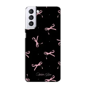 Чохол з бантиками на Samsung Galaxy S21 (Банти на чорному)