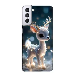 Яскравий чохол для Samsung Galaxy S21 з Зимові Оленята (Блискуче оленятко)