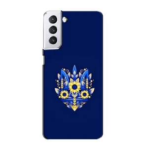 Чохли для Samsung Galaxy S21 Укр. Символіка (AlphaPrint) (Квітковий Герб)
