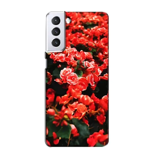 Чехол с принтом «Цветы красные» для Samsung Galaxy S21