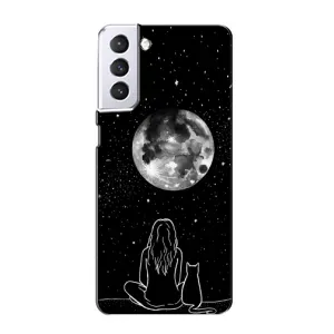 Чохол з малюнком кіт на Samsung Galaxy S21 (Дівчина з котом)