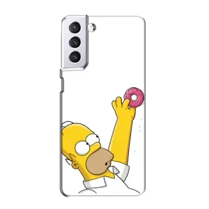 Чjхол з Сімпсонами для Samsung Galaxy S21 (VPrint) (Гомер з пончиком)