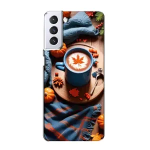 Чохол з принтом «Кава і гарбузики» для Samsung Galaxy S21