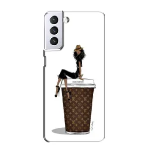 Чехлы Луи Витон для Samsung Galaxy S21 (AlphaPrint - LOUIS VUITTON) (кофе LOUIS VUITTON)