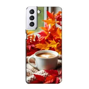 Чехол с уникальным дизайном «Осень с кофе» для Samsung Galaxy S21