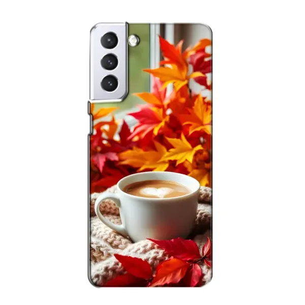 Чохол з принтом «Кава та листя» для Samsung Galaxy S21 Чохол з принтом «Кава та листя» для Samsung Galaxy S21