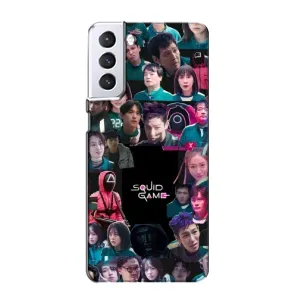 Чохол Гра в кальмара для Samsung Galaxy S21 (Колаж Гра кальмара)