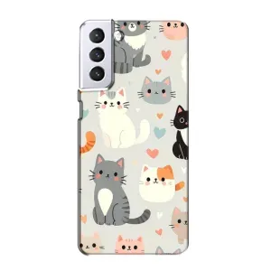 Чохол з малюнком кіт на Samsung Galaxy S21 (Колаж котів)