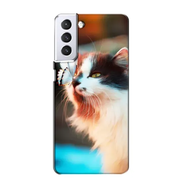 Чехол с принтом «Котик с бабочкой» для Samsung Galaxy S21