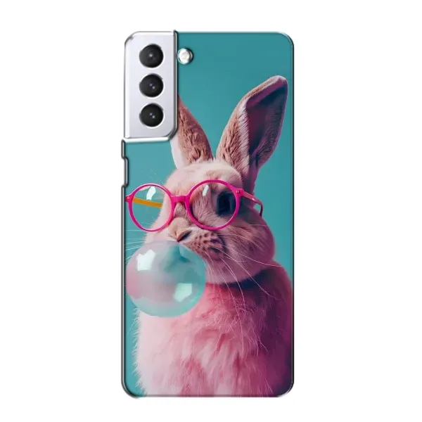 Чохол з принтом «Кролик в окулярах» для Samsung Galaxy S21