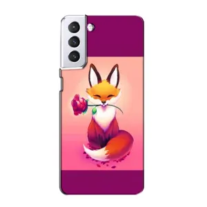 Чохли з картинкою Лисичка для Samsung Galaxy S21 (VPrint) (Лиса з трояндою)