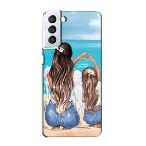Чохол з принтом «Мама з донькою» для Samsung Galaxy S21