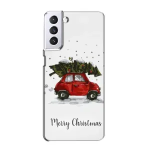 Різдвяні, Святкові Чохли для Samsung Galaxy S21 (Авто з ялинкою)