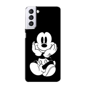 Міккі Маус чохол для Samsung Galaxy S21 (AlphaPrint - Мультяшні) (Маус на чорному)