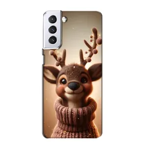 Яскравий чохол для Samsung Galaxy S21 з Зимові Оленята (Олень в светрі)