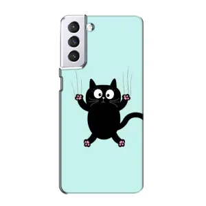 Чохол з принтом для Samsung Galaxy S21 (AlphaPrint) Модні коти (Падаючий кіт)