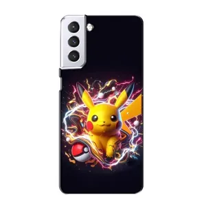 Чехол с Пикачу на Samsung Galaxy S21 (Пикачу с мячом)