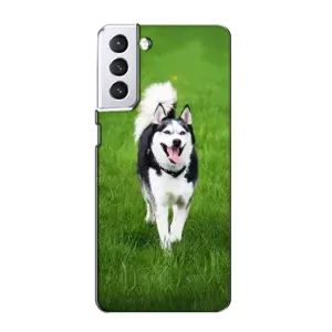 Чохол з Хаскі Samsung Galaxy S21 - (AlphaPrint) (Радісний Хаскі)