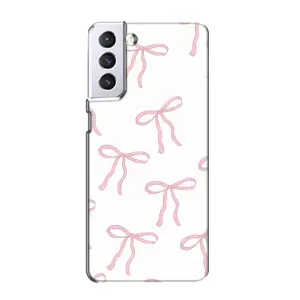 Чохол з бантиками на Samsung Galaxy S21 (Рожеві бантики)
