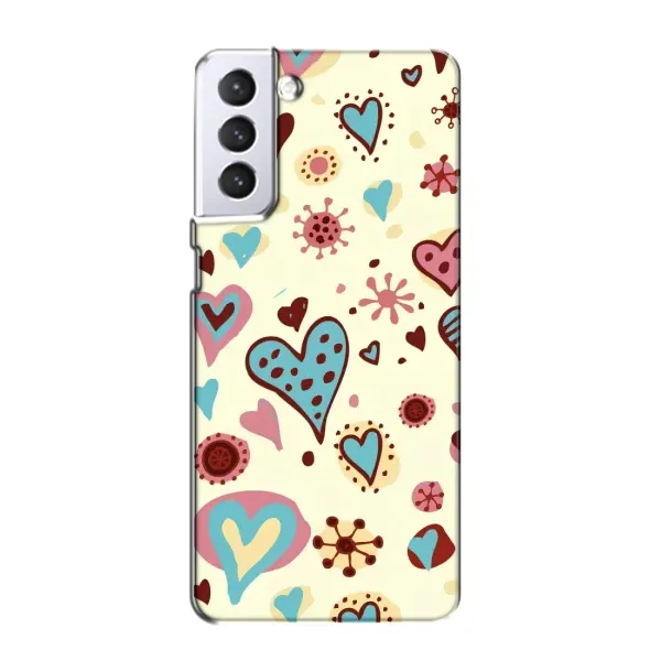 Чохол з принтом «Сердечки» для Samsung Galaxy S21