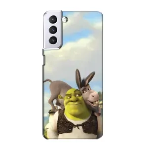 Чохол з мультфільмом Шрек на Samsung Galaxy S21 (Шрек та Осел)