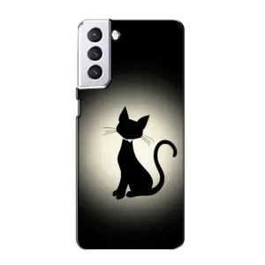 Чохол з принтом для Samsung Galaxy S21 (AlphaPrint) Модні коти (Силует котика)