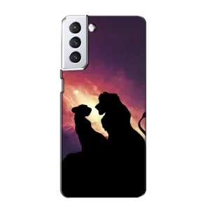 Чохол Король лев на Samsung Galaxy S21 (Силует Сімба і Налу)