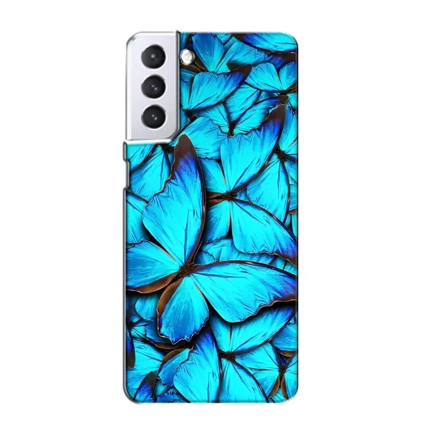 Чохол з принтом «Сині метелики» для Samsung Galaxy S21