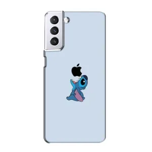 Чохол з принтом Стіч на Samsung Galaxy S21 (Stitch apple)