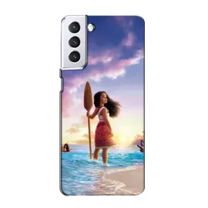 Чохол з мультфільмом Ваяна Samsung Galaxy S21 (Моана з веслом)